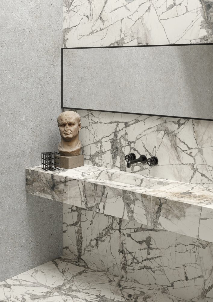 Additional lifestyle image for Ariostea Ultra Marmi Imperial Grey - 1200 x 1200  x 6 mm