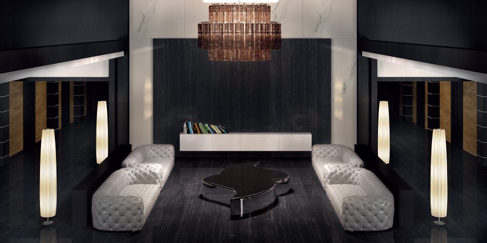 Lifestyle image for Ariostea Ultra Marmi Zebrino Black - 750 x 1500  x 6 mm