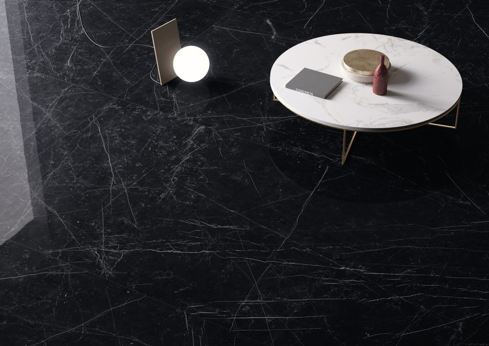 Additional lifestyle image for Ariostea Ultra Marmi Nero Marquina - 750 x 750 x 6 mm