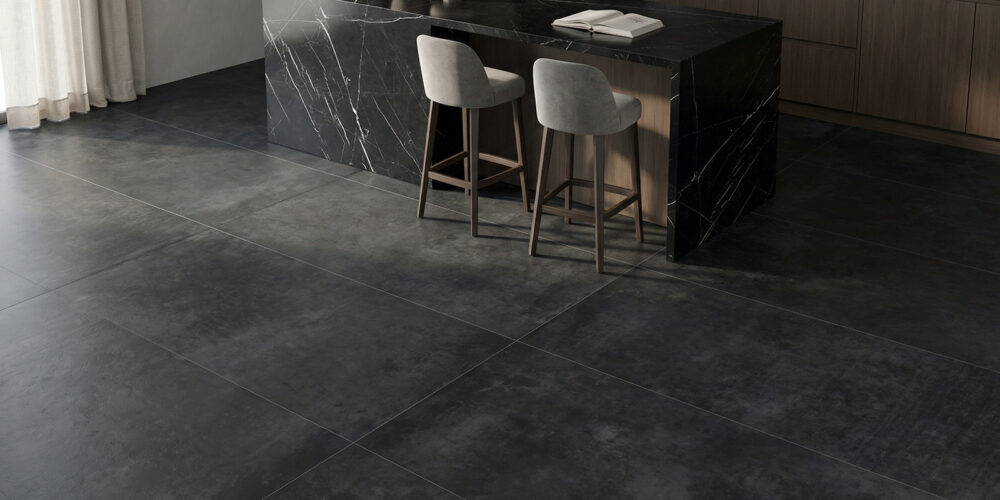 Bathroom scene with 75 x 150 cm Porcelain Tiles