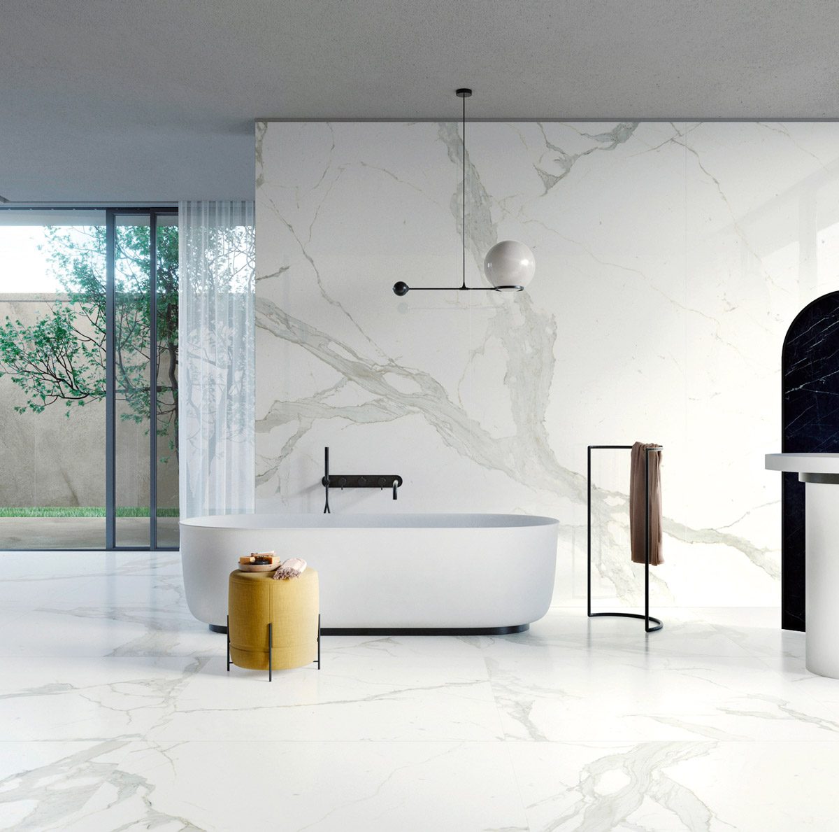 White 1000 x 1000 mm Marble effect porcelain tile | Ariostea Marmi ...