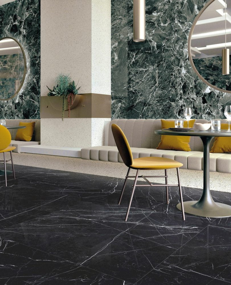 Additional lifestyle image for Ariostea Ultra Marmi Nero Marquina - 1000 x 1000  x 6 mm