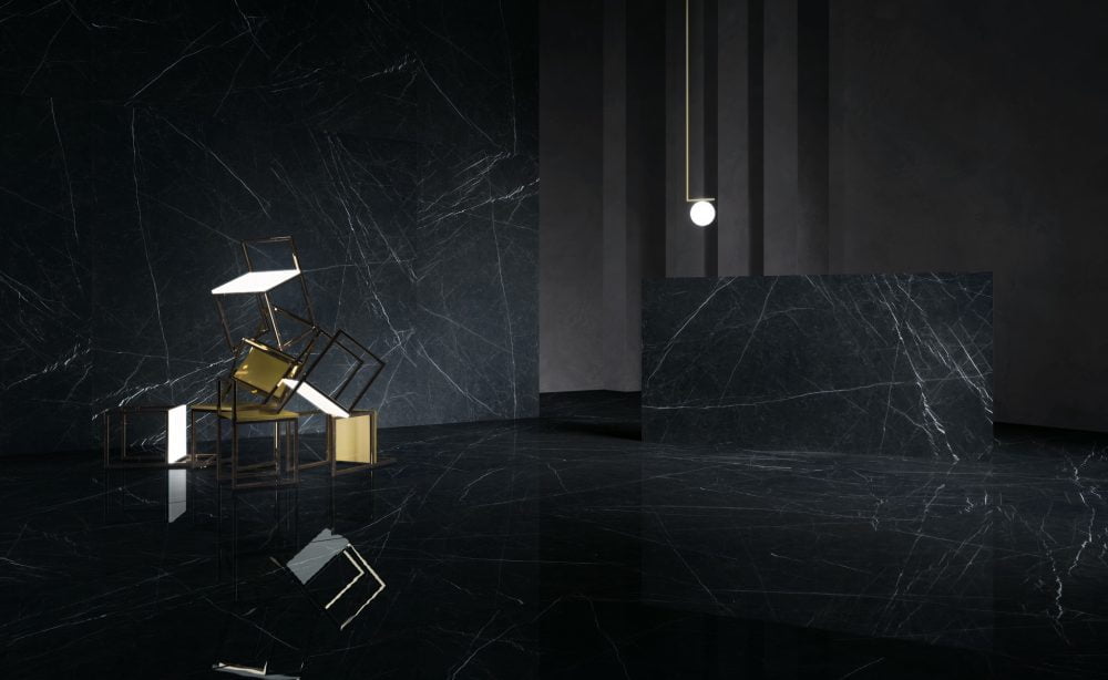 Additional lifestyle image for Ariostea Ultra Marmi Nero Marquina - 750 x 1500 x 6 mm