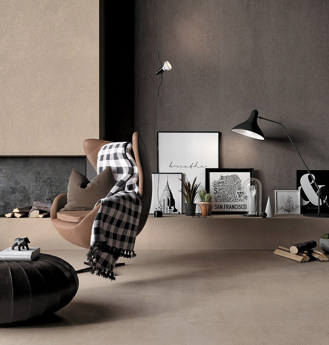 Cream 800 x 800 mm Stone effect porcelain tile | Piemme More Tortora ...