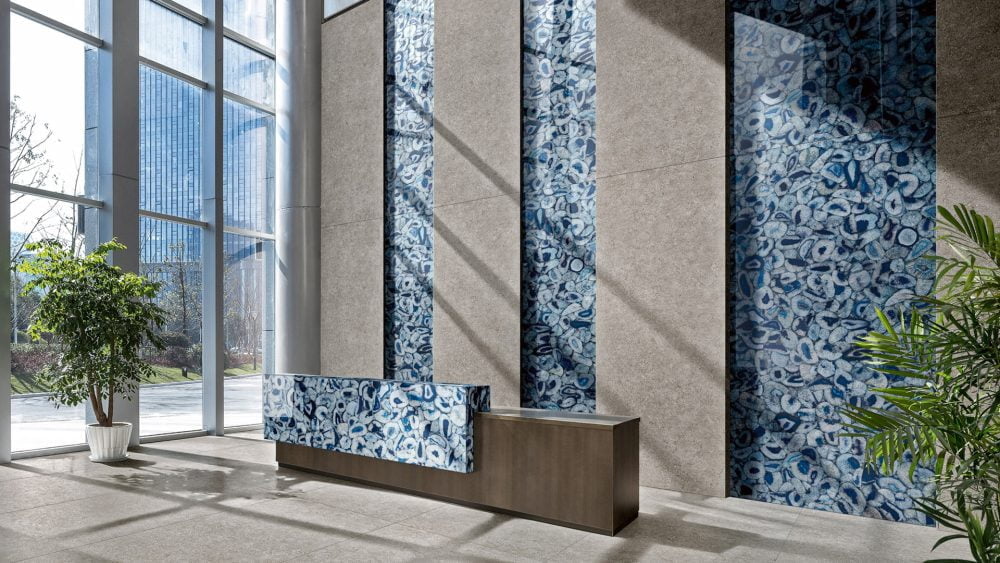Additional lifestyle image for Ariostea Ultra Agata Blue - 1500 x 1500 x 6 mm