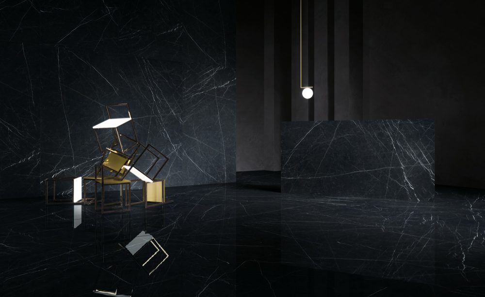 Additional lifestyle image for Ariostea Ultra Marmi Nero Marquina - 1500 x 3000  x 6 mm