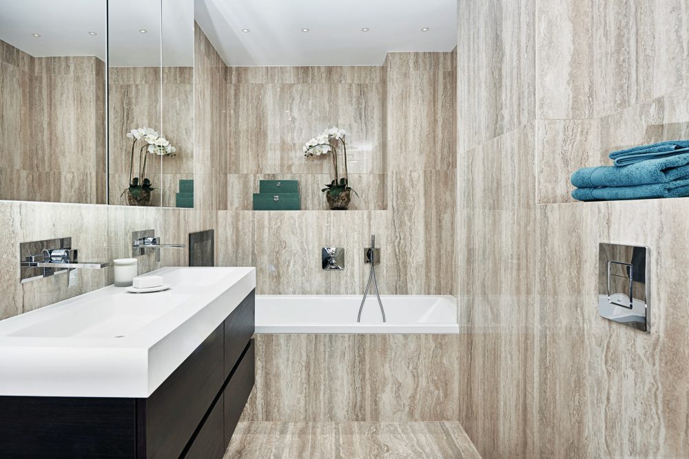 Lifestyle image for Ariostea Marble Lab Travertino - 600 x 600  x 8 mm