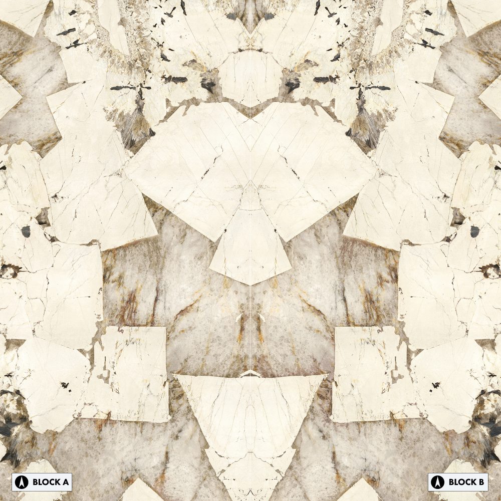 Swatch for Ariostea Ultra Marmi Patagonia Bookmatched Block A - 1500 x 3000  x 6 mm