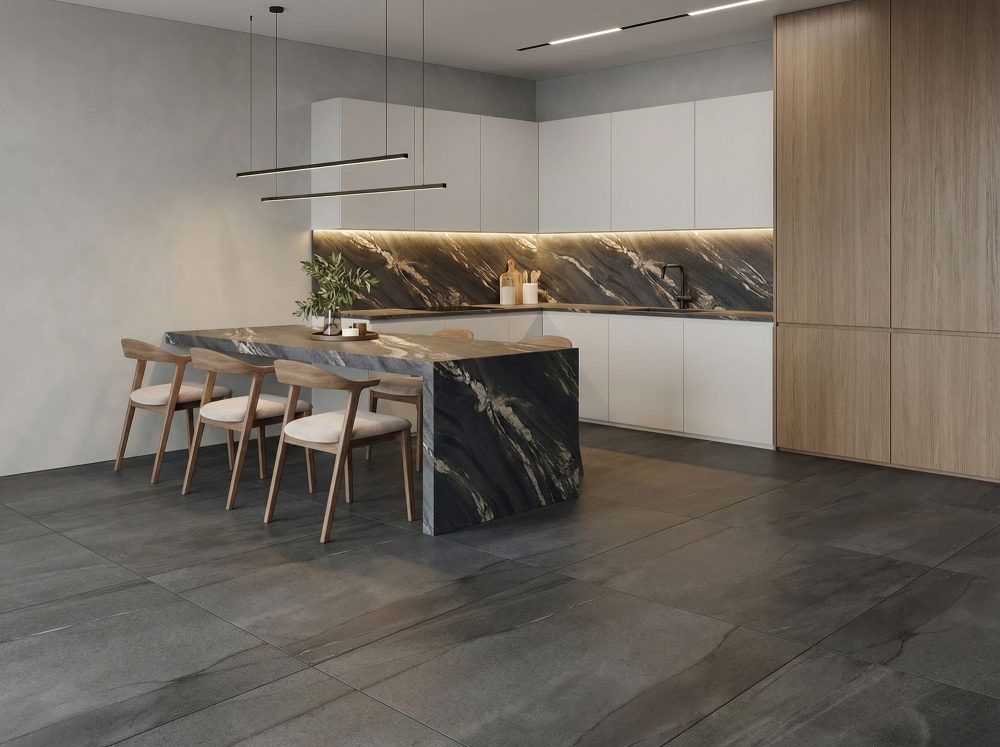 Lifestyle image for Ariostea Ultra Pietre Basaltina Antracite - 1000 x 1000  x 6 mm