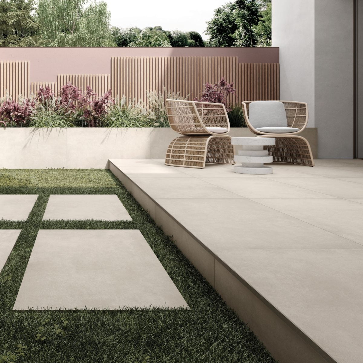 Cream 1000 X 1000 Mm Concrete Effect Porcelain Tile 