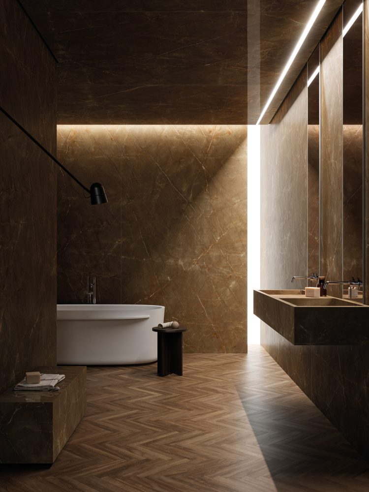 Additional lifestyle image for Ariostea Ultra Marmi Pulpis Bronze - 1500 x 3000  x 6 mm