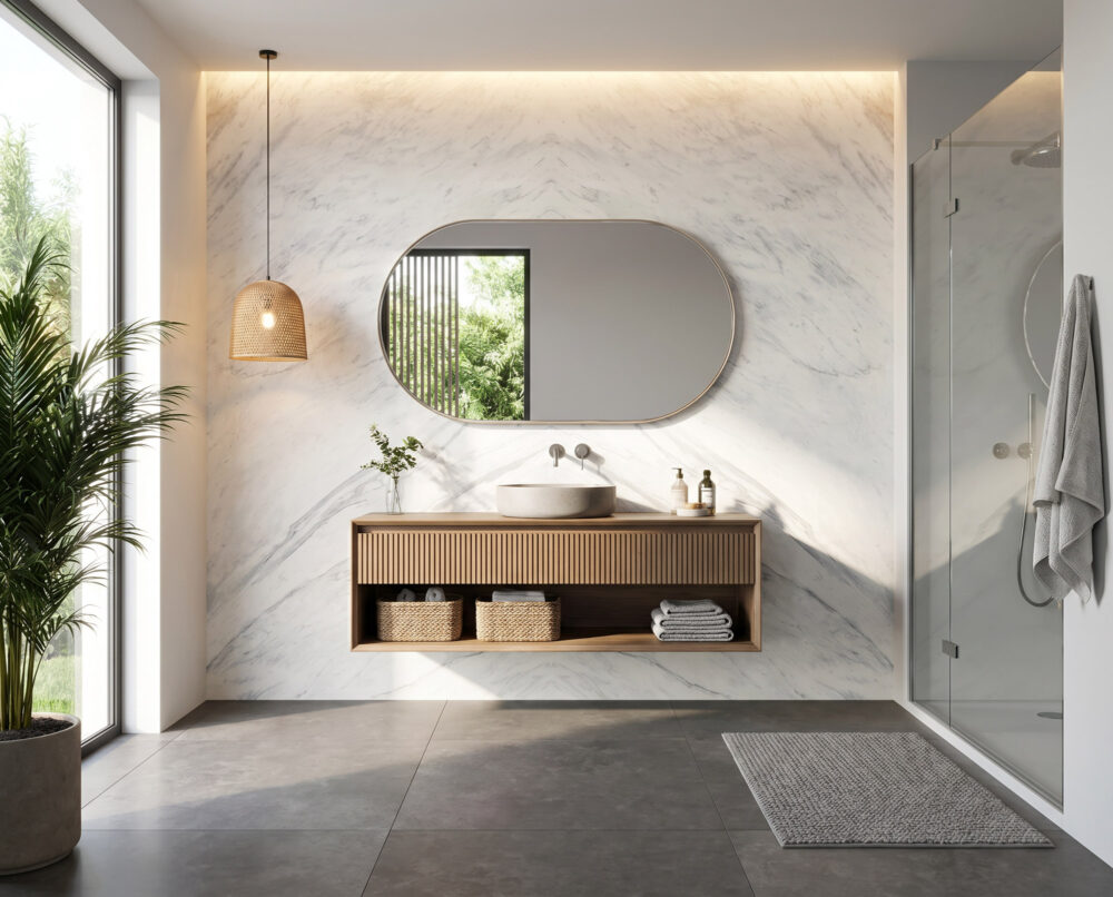 Additional lifestyle image for Ariostea Pietre Cento2cento Stranmere Limestone - 1000 x 1000  x 9 mm