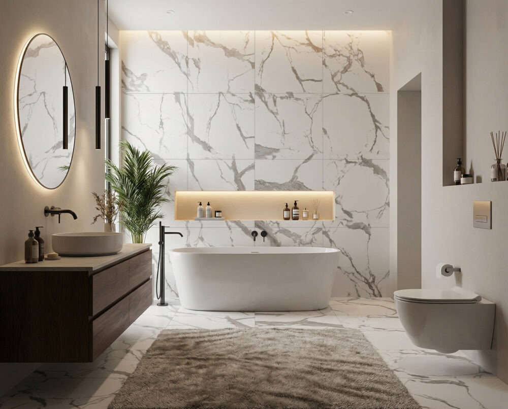 Lifestyle image for Fiandre Marmi Maximum Calacatta Light - 750 x 750  x 6 mm