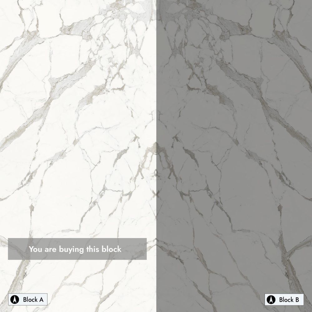 Lifestyle image for Fiandre Marmi Maximum Calacatta Light Bookmatch Block A - 1500 x 3000 x 6 mm