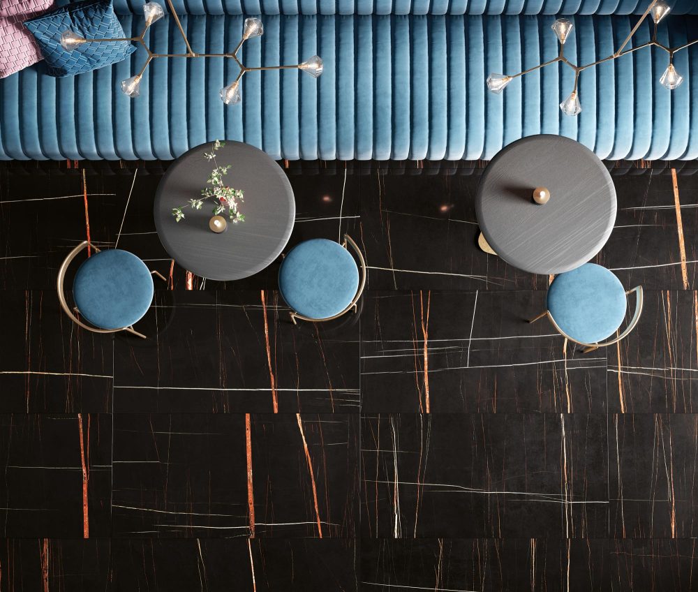 Additional lifestyle image for Ariostea Ultra Marmi Sahara Noir - 750 x 750  x 6 mm