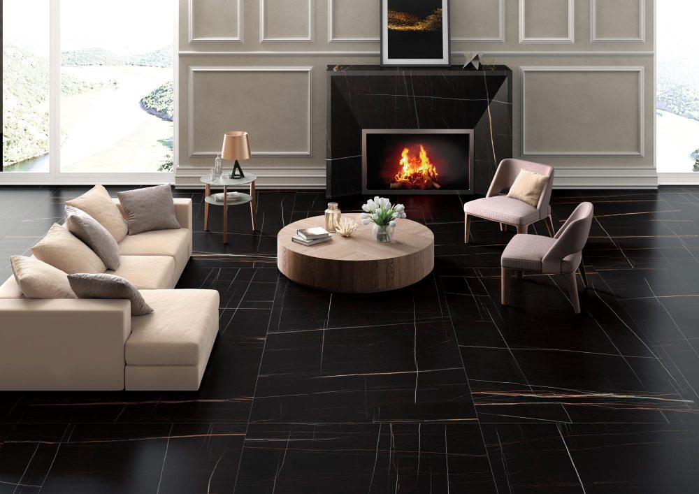 Additional lifestyle image for Ariostea Ultra Marmi Sahara Noir - 750 x 750  x 6 mm