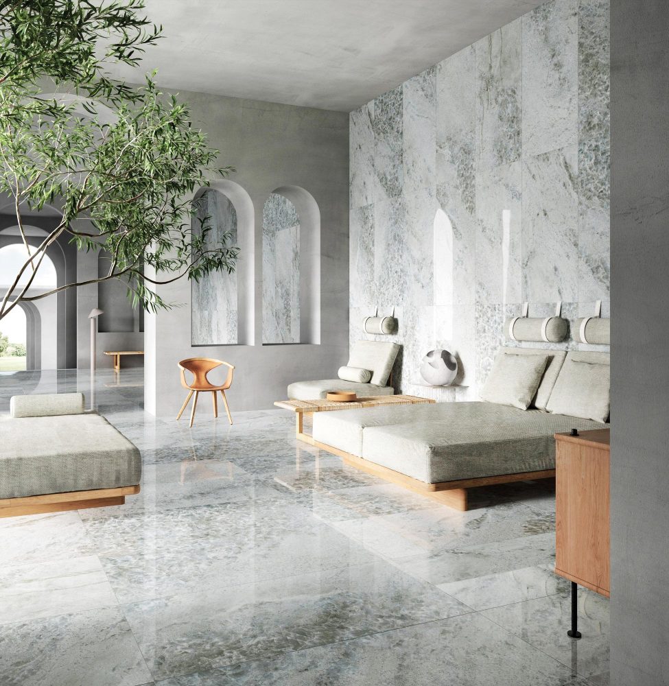 Lifestyle image for Ariostea Ultra Crystal Grey - 1500 x 3000 x 6 mm