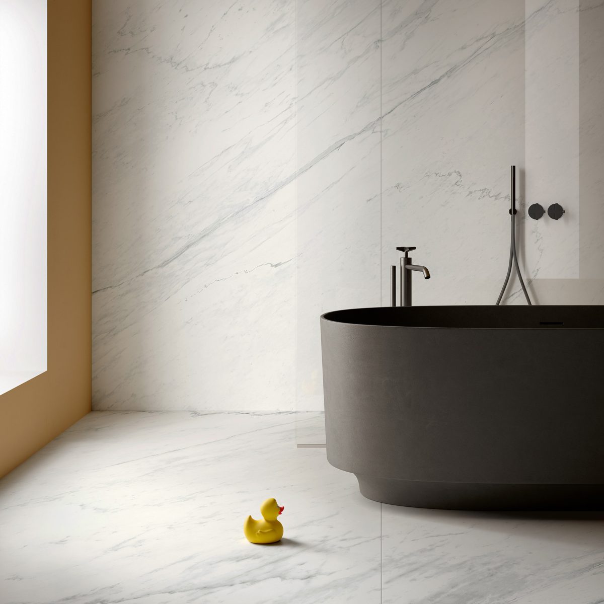 White 1000 X 2500 Mm Marble Effect Porcelain Tile 