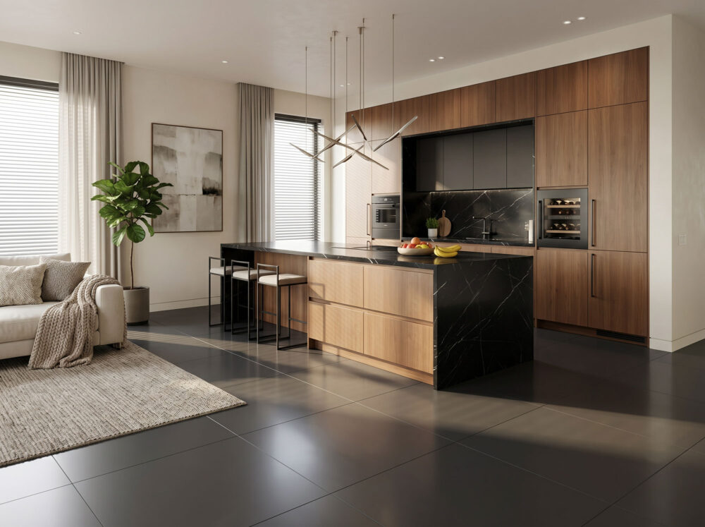 Lifestyle image for Ariostea Ultra Iridium Nero - 1000 x 1000  x 6 mm