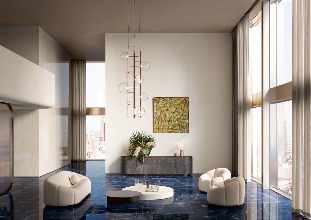 Additional lifestyle image for Ariostea Ultra Marmi Sodalite Blu - 1500 x 1500 x 6 mm