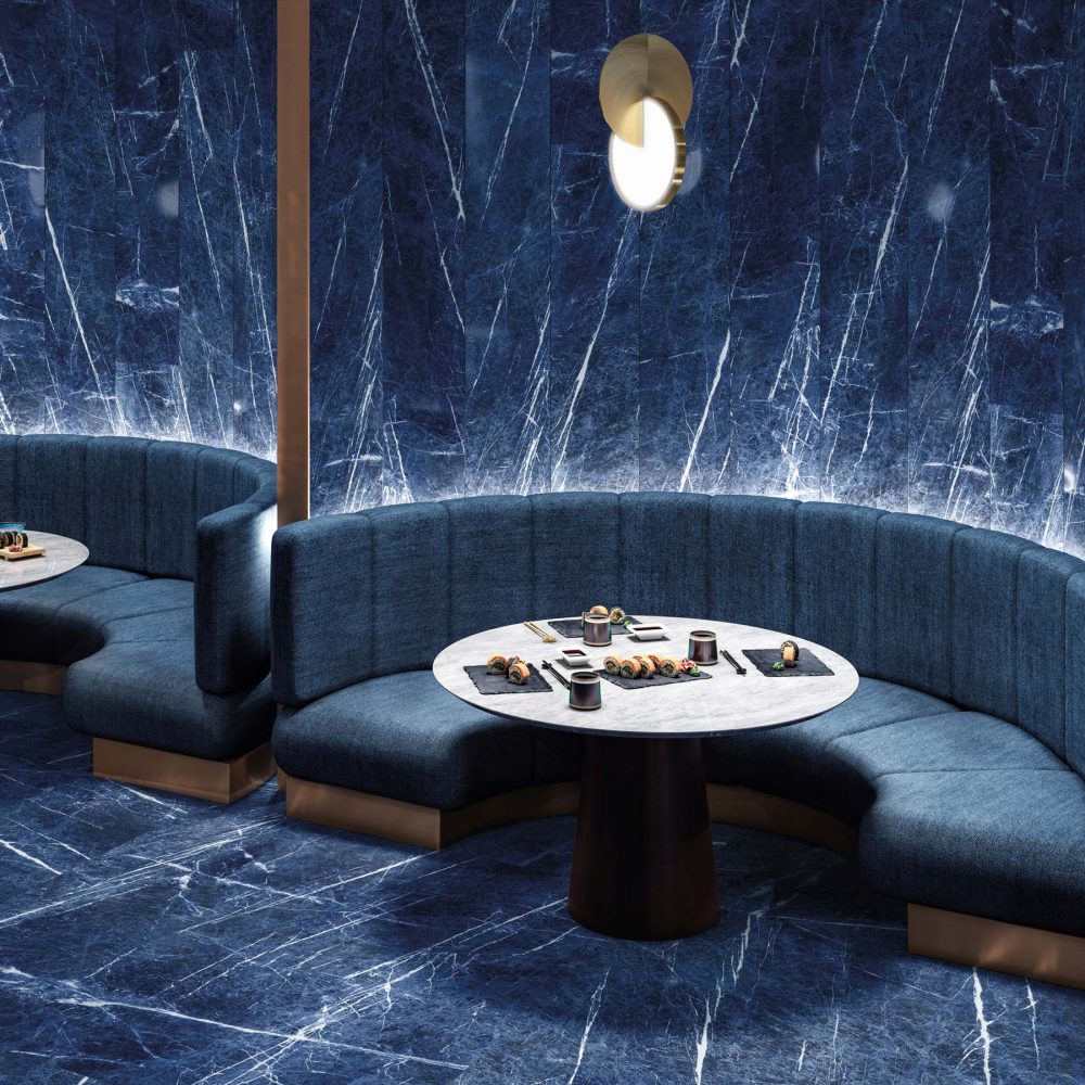 Additional lifestyle image for Ariostea Ultra Marmi Sodalite Blu - 1500 x 1500 x 6 mm