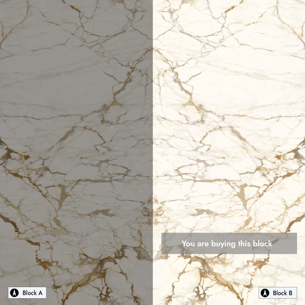 Lifestyle image for Ariostea Ultra Marmi Calacatta Macchia Vecchia Bookmatched Block B - 1500 x 3000  x 6 mm