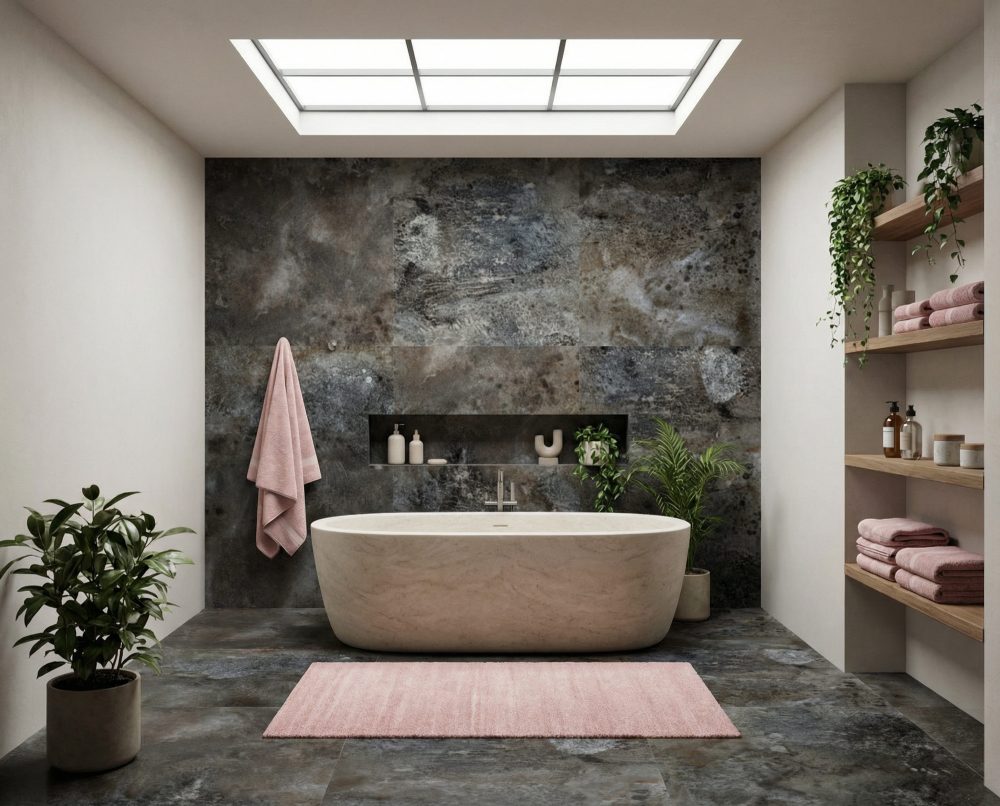 Additional lifestyle image for Ariostea Ultra Metal Blue Zinc - 1500 x 3000  x 6 mm