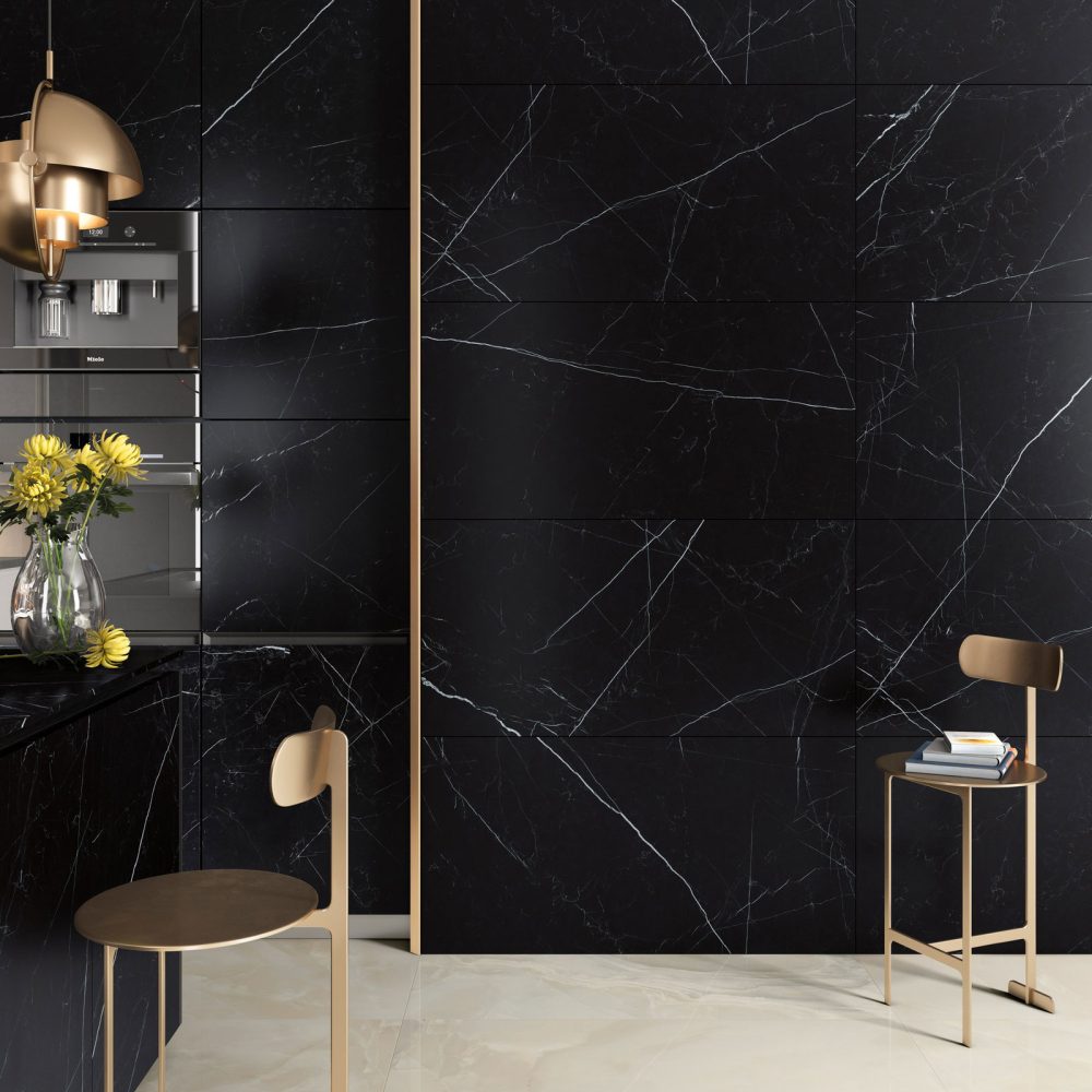 Additional lifestyle image for Ariostea Ultra Marmi Nero Marquina - 750 x 750  x 6 mm