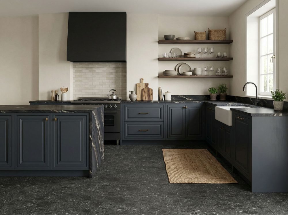 Additional lifestyle image for Ariostea Fragmenta Nero Ombrato - 1200 x 1200  x 10 mm