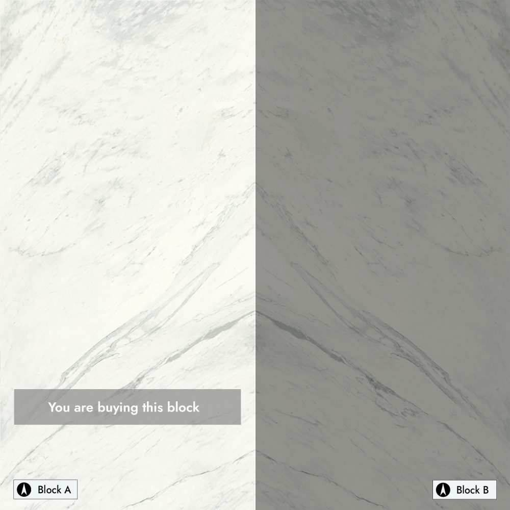 Lifestyle image for Fiandre Marmi Maximum Premium White Bookmatch Block A - 1500 x 3000  x 6 mm