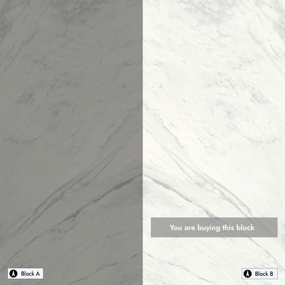 Lifestyle image for Fiandre Marmi Maximum Premium White Bookmatch Block B - 1500 x 3000  x 6 mm