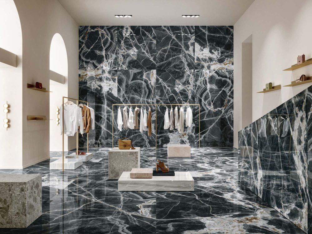 Additional lifestyle image for Ariostea Ultra Onici Onice Nero - 1500 x 1500 x 6 mm