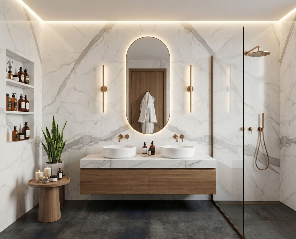 Additional lifestyle image for Ariostea Ultra Teknostone Soft Black - 750 x 1500  x 6 mm