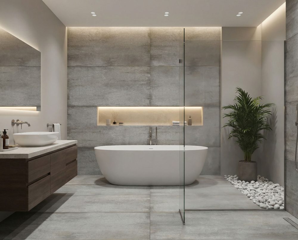 Lifestyle image for Ariostea Ultra Teknostone Smoke - 750 x 1500  x 6 mm